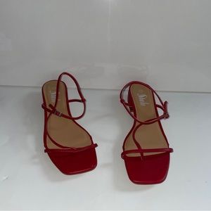 NWOT Red Kitten Heels Sandals
